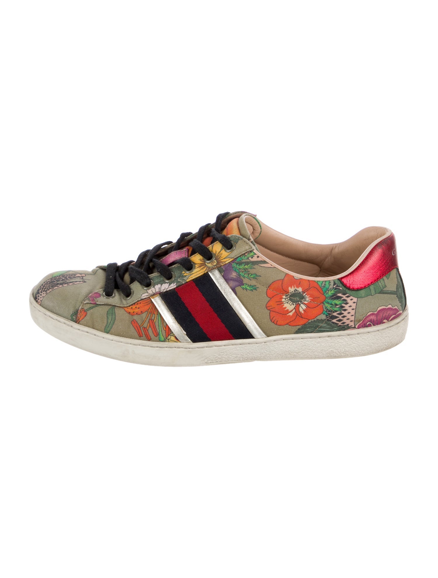 Gucci Flora Print Canvas Sneakers